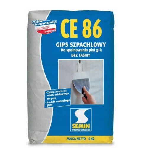 Gips szpachlowy do spoinowania płyt g-k bez taśmy 5kg SEMIN CE 86