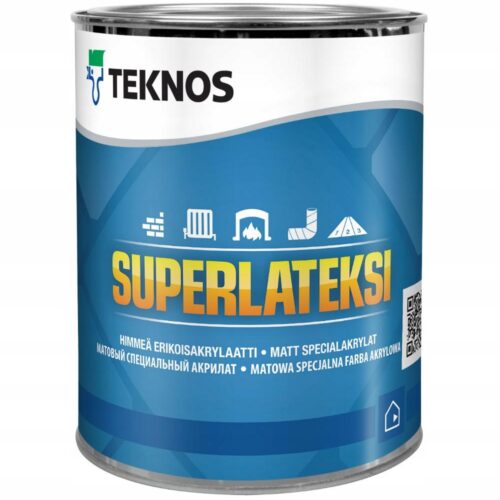 Farba akrylowa SUPERLATEKSI WHITE BASE PAINT 1 TEKNOS, 0,9L (baza)