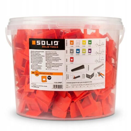 Zaciski/klipsy do poziomowania płytek 1 mm 440 szt. SOLID 6465